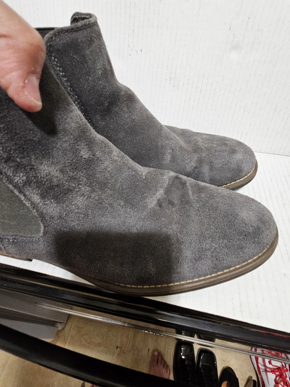Bruno Marc Timeless Suede Leather Chelsea Boots Men's Shoes Gray Sz 10
